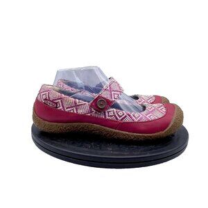 Keen Harvest Mary Jane Shoes Slip On Flats red Womens Size 8 geometric comfort